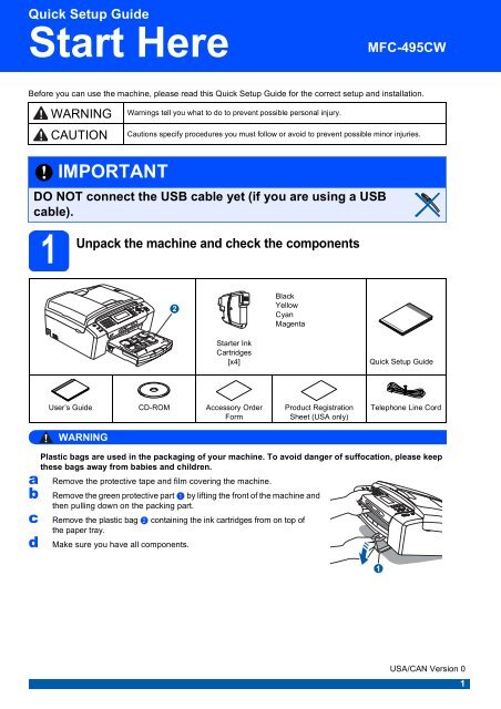 Brother MFC-495CW - Quick Setup Guide