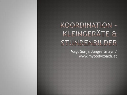 Koordination – Kleingeräte & Stundenbilder