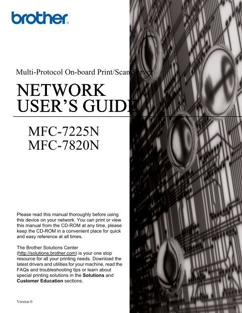 Brother MFC-7225N - Network User's Guide