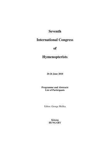 Seventh International Congress of Hymenopterists