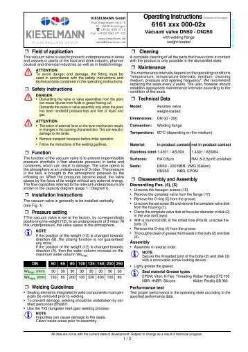 Operating Instructions Translation of the original 6161 xxx 000-02x