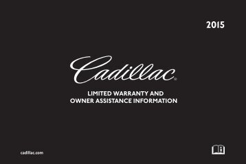 Cadillac 2015 Escalade/ESV - Limited Warranty Brochure