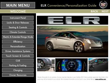 Cadillac 2014 ELR Coupe - PERSONALIZATION GUIDE