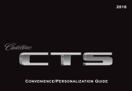 Cadillac 2016 CTS SEDAN - PERSONALIZATION GUIDE