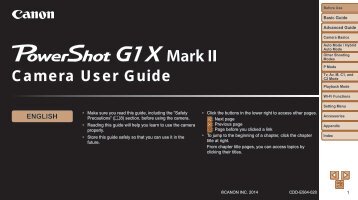 Canon PowerShot G1 X Mark II - PowerShot G1 X Mark II Camera User Guide