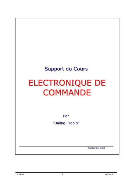 COURS ELECTRONIQUE DE COMMANDE