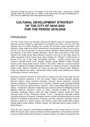 Cultural development Strategy of the City of Novi Sad