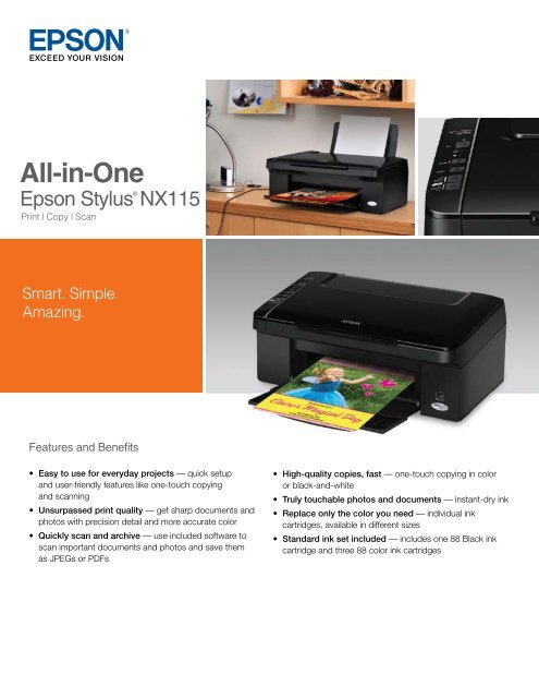 Epson Epson Stylus Nx115 All In One Printer Product Brochure 0962