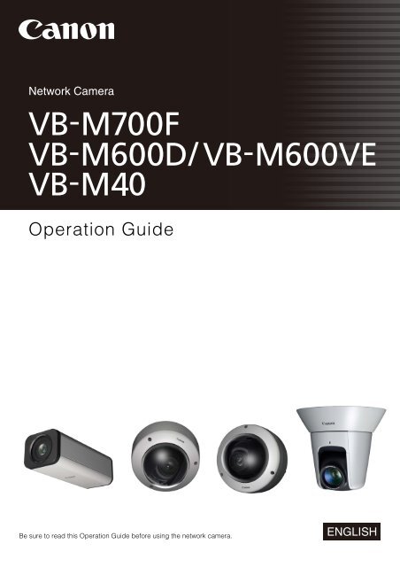 Canon VB-M600D - VB-M600D Operation Guide