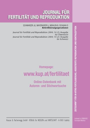 fertilisierung, assistierte reproduktion und kontrazeption - Prof. Dr ...