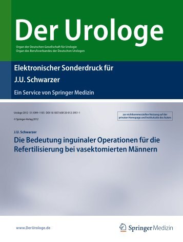 Die Bedeutung inguinaler Operationen für die Refertilisierung bei ...