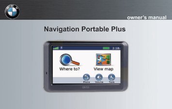 Garmin BMW Portable Navigation System Plus (710) - Owner's Manual