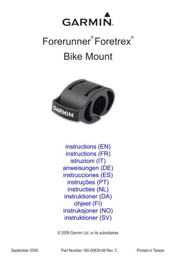 Garmin FR60M BLK BNDL, Clamshell - Bike Mount Instructions