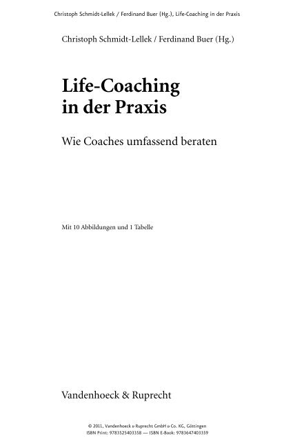 Life-Coaching in der Praxis - Vandenhoeck & Ruprecht