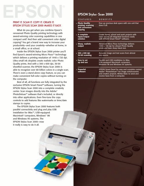 Epson Epson Stylus Scan 2000 All-in-One Printer - Product Brochure