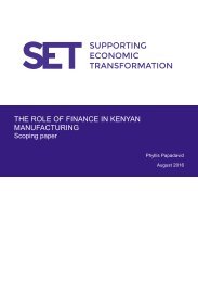 THE ROLE OF FINANCE IN KENYAN MANUFACTURING