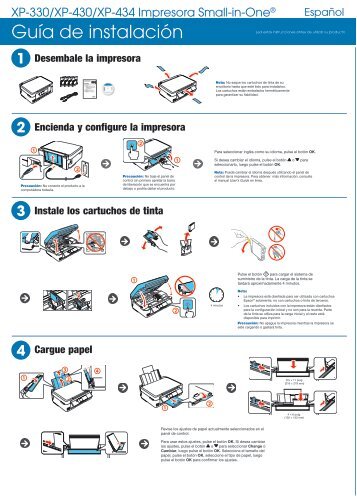 Epson Epson Expression Home XP-330 Small-in-OneÂ® Printer - Start Here - GuÃ­a de instalaciÃ³n (Spanish)