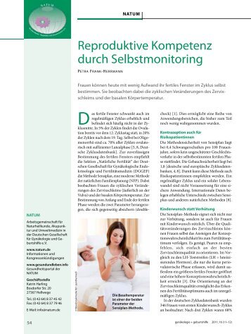 Reproduktive Kompetenz durch Selbstmonitoring - Natum