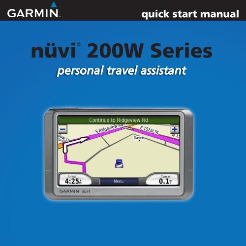 Garmin nuvi 250W,GPS,Europe - Quick Start Manual