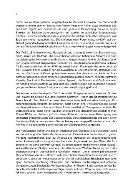 Ansätze und Methoden der ökonomischen Evaluation - Bad Request