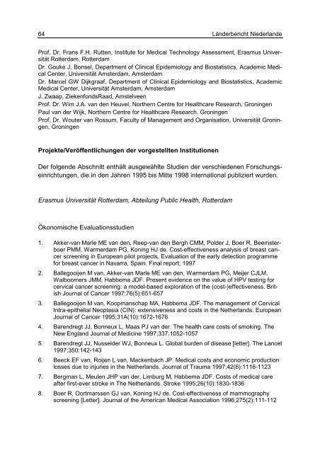 Ansätze und Methoden der ökonomischen Evaluation - Bad Request