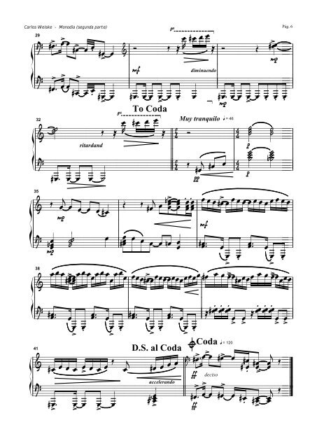 Carlos Weiske - Monodia para piano, parte I y II  Score