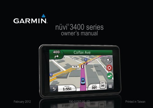 Garmin nuvi 3490,GPS,MPC,Volvo - Owner's Manual