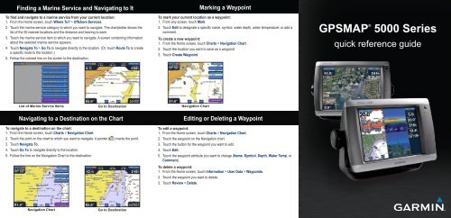 Garmin GPSMAP&reg; 5212 (Multiple Station Display) - Quick Reference Guide