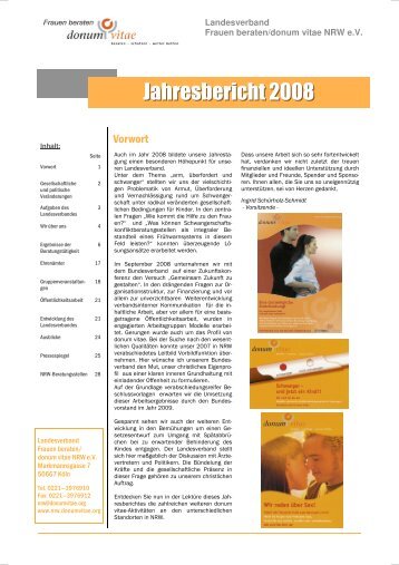 Jahresbericht 2008 - auf der Website des Landesverbandes donum ...