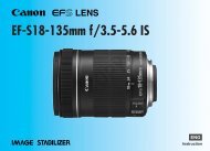 Canon EF-S 18-135mm f/3.5-5.6 IS - EF-S 18-135mm f/3.5-5.6 IS Instruction Manual