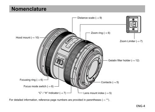 Canon EF 8-15mm f/4L Fisheye USM - EF 8-15mm f/4L Fisheye USM Instruction Manual