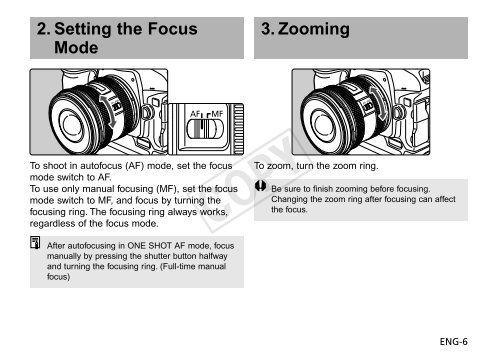 Canon EF 8-15mm f/4L Fisheye USM - EF 8-15mm f/4L Fisheye USM Instruction Manual