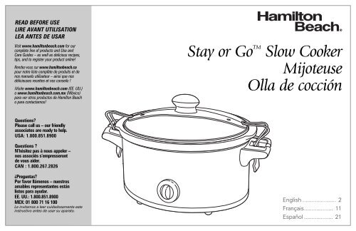 Hamilton Beach Stay or Go® 5 Quart Shimmer Finish Slow Cooker (33452