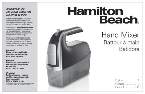 Hamilton Beach 6-Speed Black Hand Mixer with Snap-On Case 62620