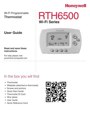 Honeywell Wi-Fi 7-Day Programmable Thermostat (RTH6580WF) - Wi-Fi 7-Day Programmable Thermostat User Guide (English, French) 