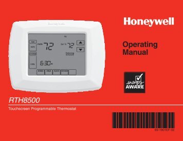 Honeywell 7-Day Programmable Thermostat (RTH8500D) - 7-Day Programmable Thermostat Operating Manual (English, French) 