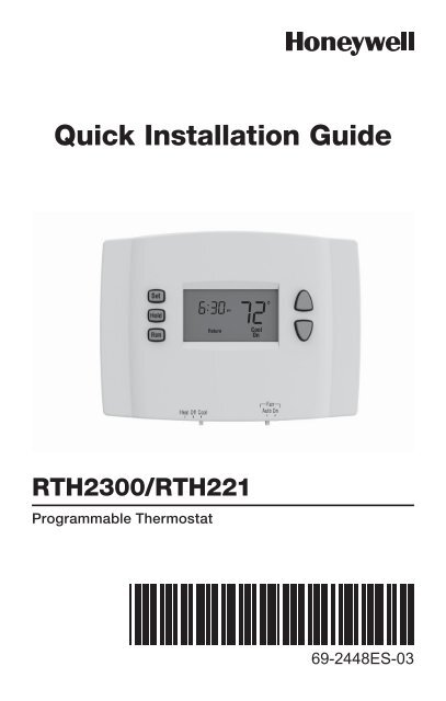 Honeywell 5-2 Day Programmable Thermostat (RTH2300B) Manual and user