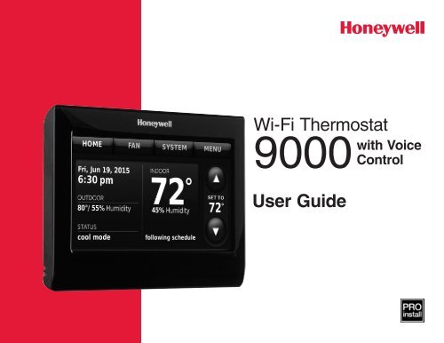 Honeywell Wi-Fi 9000 with Voice Control - 7-Day Programmable Thermostat (TH9320WFV6007) - Wi-Fi 9000 Programmable Thermostat with Voice Control Owner's Manual (English,French,Spanish) 