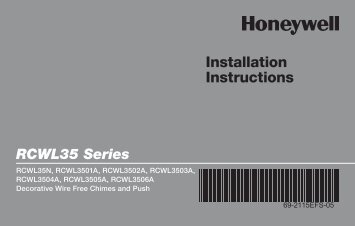 Honeywell Decor Wireless Door Chime & Push Button (RCWL251A) - Decorative Wire Free Chimes and Push Button Installation Instructions (English, French, Spanish) 