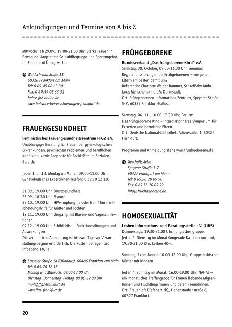 Herbst 10 - Selbsthilfe-Kontaktstelle Frankfurt e.V.