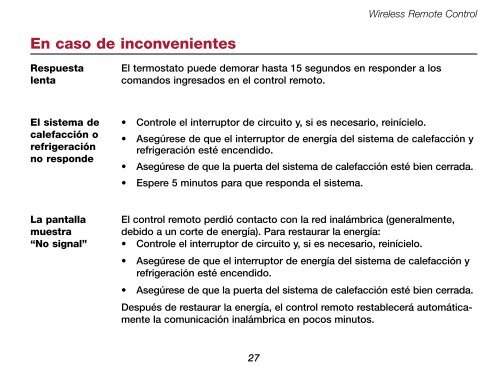 Honeywell Portable Comfort Control - Portable Comfort Control Operating Manual (English,French,Spanish) 