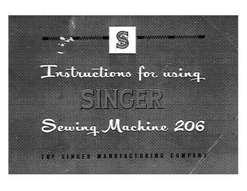 Singer 206 - English - User Manual