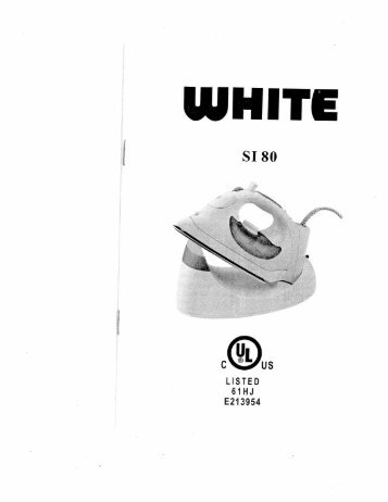 Singer WSI80 Iron - English - User Manual