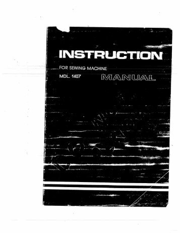 Singer W1407 - English - User Manual