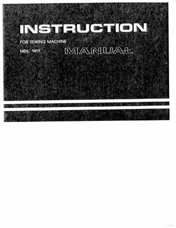 Singer W1411 - English - User Manual