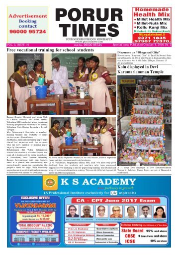 porurtimes spl issue published on Oct.9, 2016....