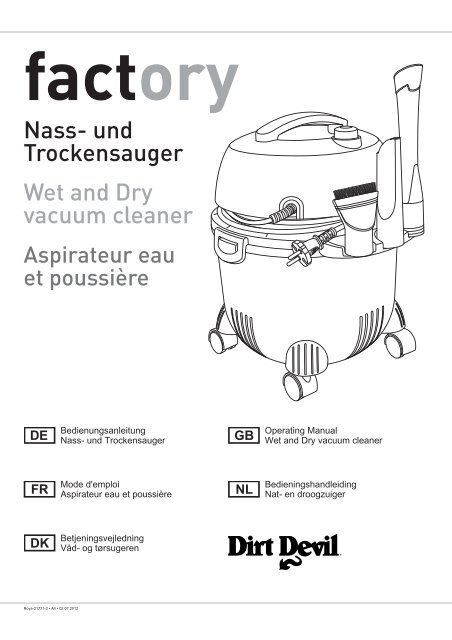 Dirt Devil Dirt Devil Wet Amp Amp Dry Vacuum Cleaner M3310 Manual Multilingue