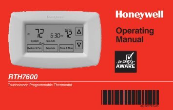 Honeywell 7-Day Programmable Thermostat (RTH7600D) - 7-Day Programmable Thermostat Operating Manual (English,Spanish) 