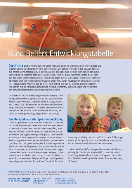 Kuno Bellers Entwicklungstabelle Erklärt 6 jahr in vier Phasen zu