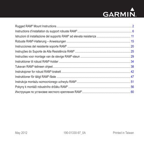 Garmin Montana® 600 Rugged RAM&reg; Mount Instructions